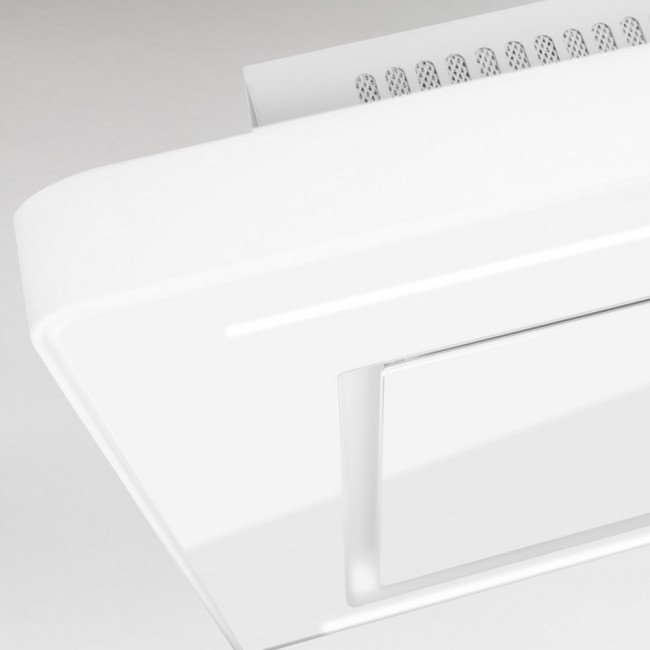 90cm Orion Recirculating Ceiling Cooker Hood with White Glass